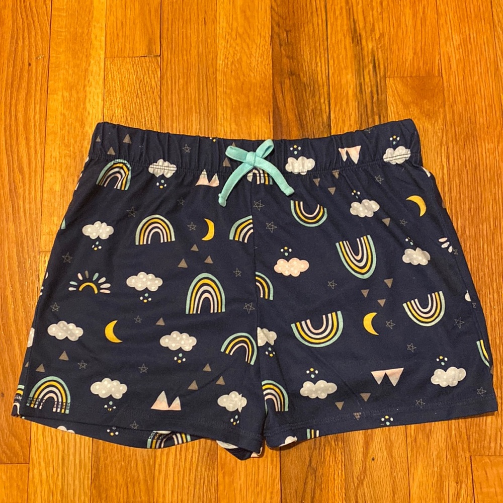 Adorable Eddie Bauer rainbow cloud sleep shorts